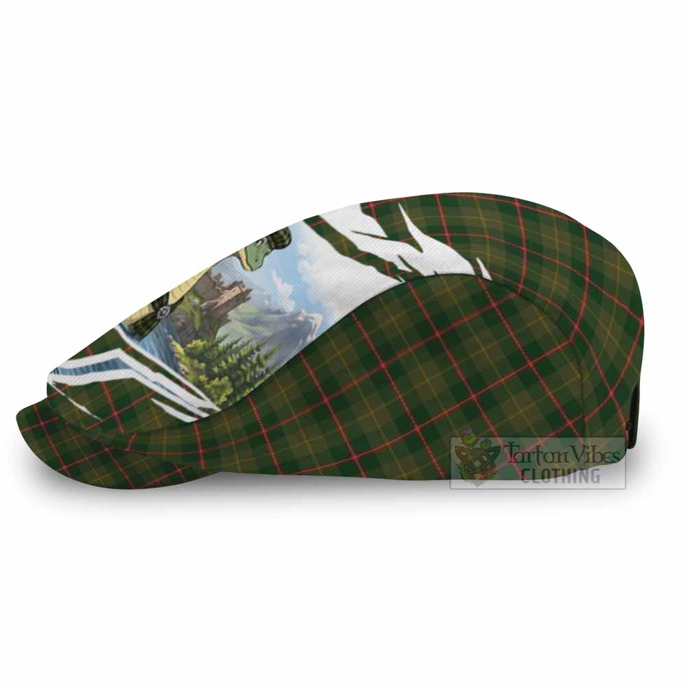 Symington Tartan Loch Ness Monster Scottish Heritage Art Flat Cap, Jeff Cap