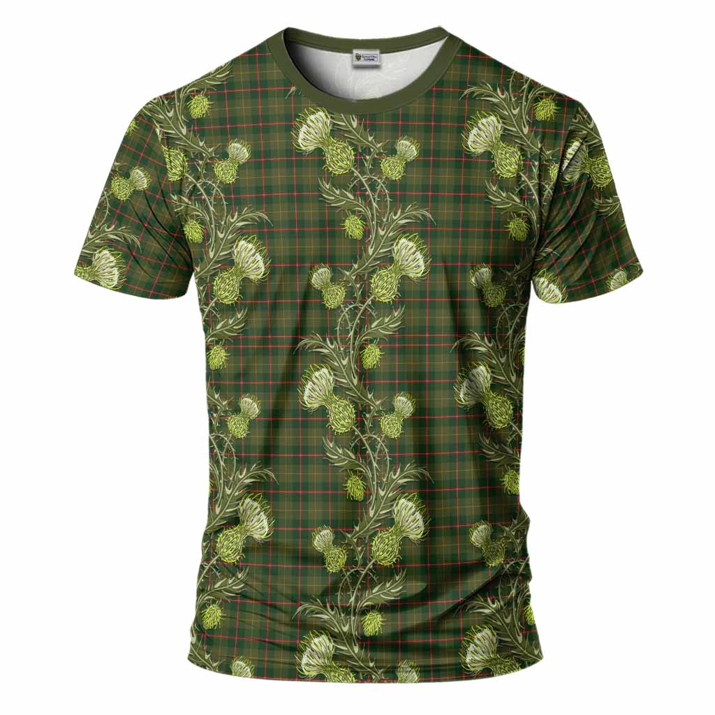 Symington Tartan T-Shirt Seamless Scottish Thistle Flowers
