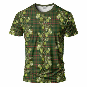 Symington Tartan T-Shirt Seamless Scottish Thistle Flowers