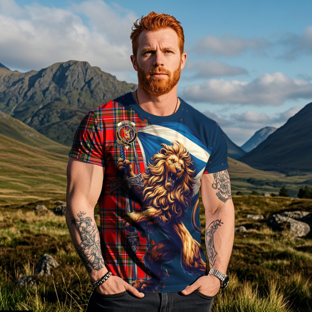 Tartan T-shirt Lion Symbol