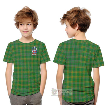 Tartan Vibes Clothing Taaffe Irish Clan Kid T-Shirt with Coat of Arms