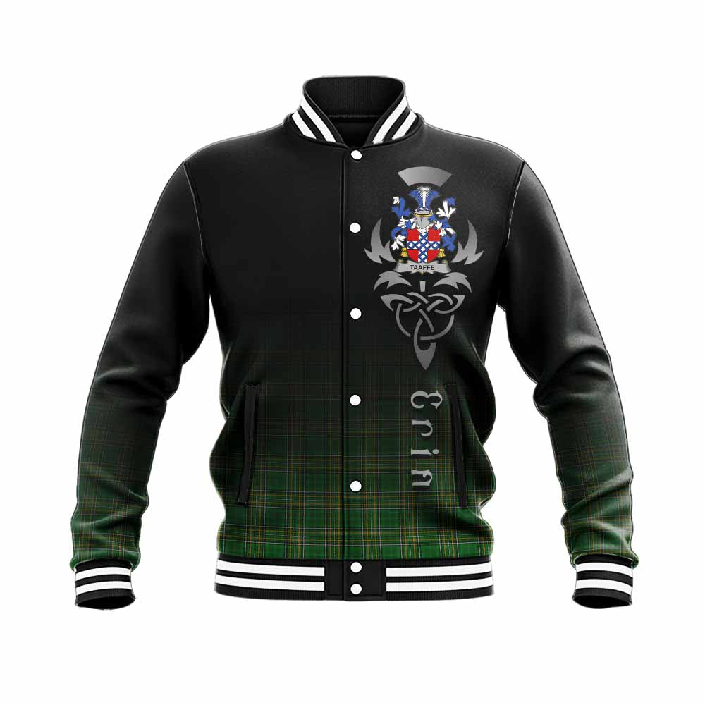Taaffe Irish Clan Baseball Jacket with Coat of Arms Erin Go Bragh Celtic Inspired Unisex - Tartan Vibes Clothing