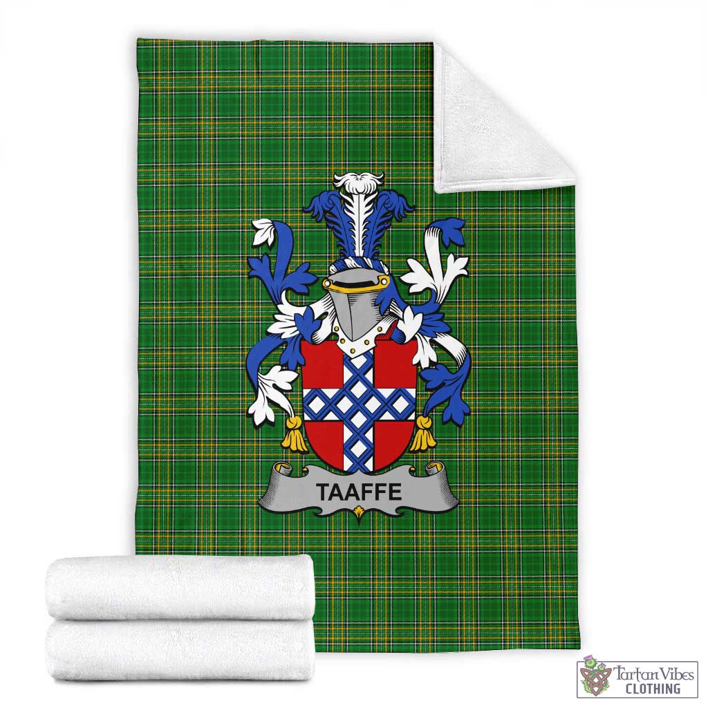 Taaffe Irish Clan Tartan Blanket with Coat of Arms X-Large 59 x 79 inches 150 x 200 cm - Tartan Vibes Clothing