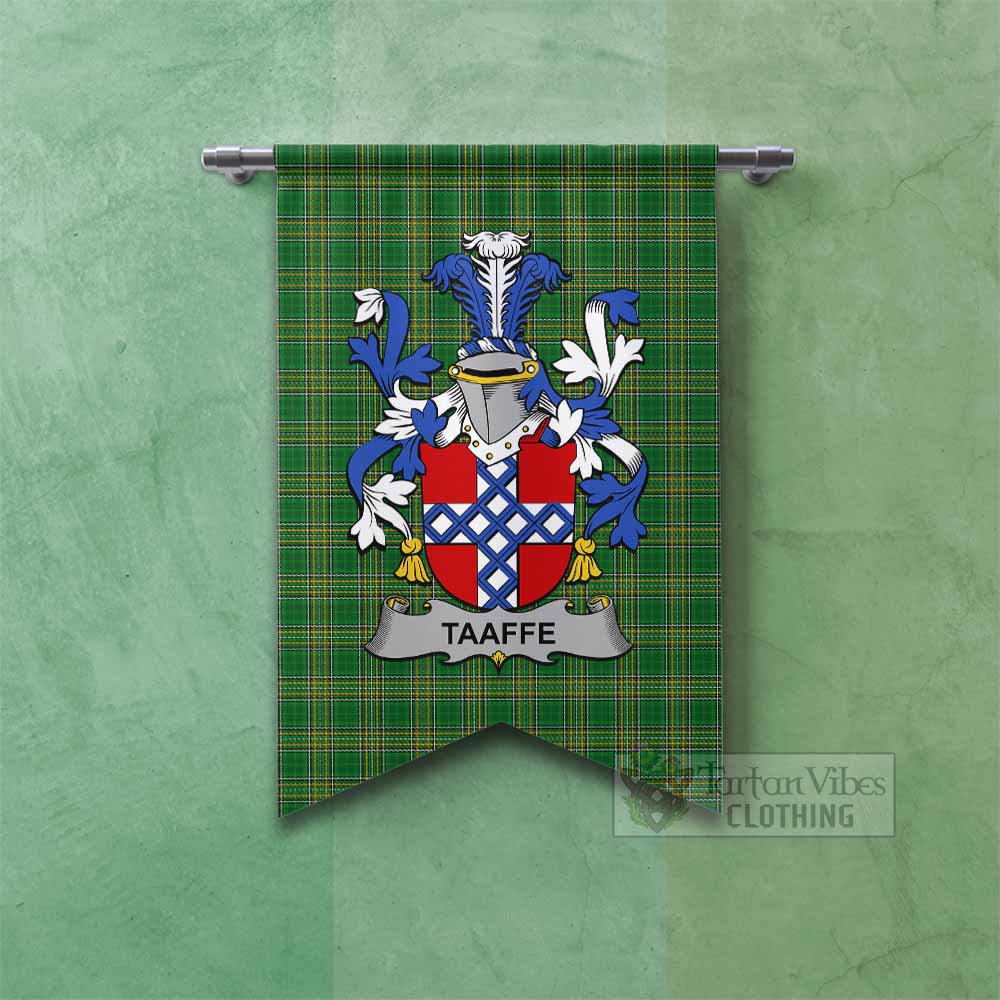 Taaffe Irish Clan Tartan Gonfalon, Tartan Banner with Coat of Arms Fishtail - Tartan Vibes Clothing