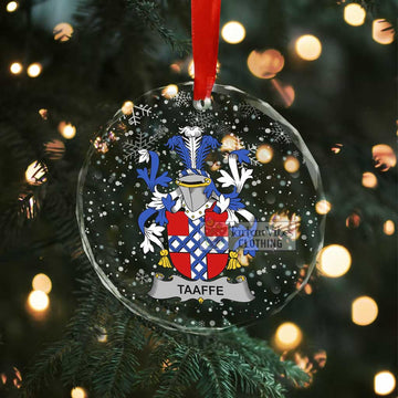 Tartan Vibes Clothing Taaffe Irish Clan Christmas Glass Ornament with Coat of Arms