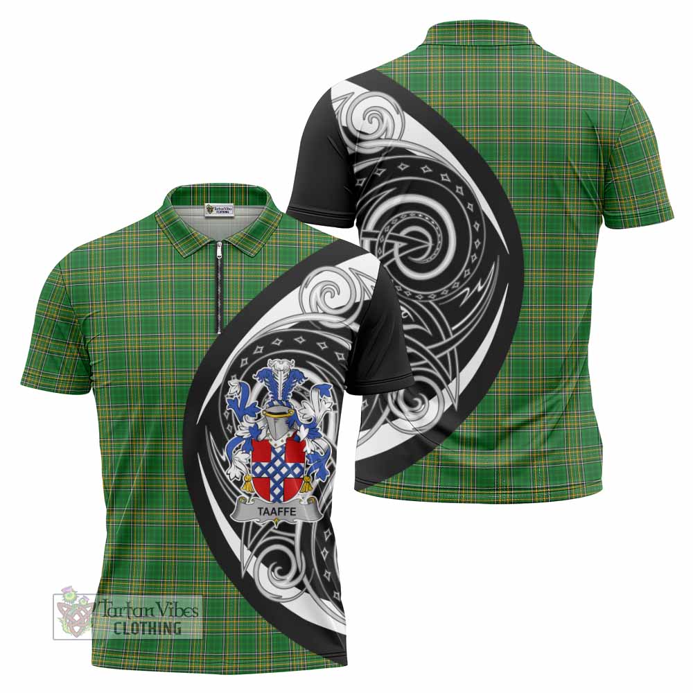 Taaffe Irish Clan Zipper Polo Shirt Celtic Circle Style - Tartan Vibes Clothing