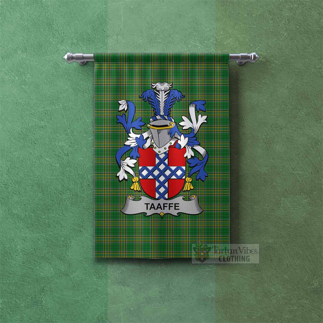 Taaffe Irish Clan Tartan Gonfalon, Tartan Banner with Coat of Arms Rectangle - Tartan Vibes Clothing