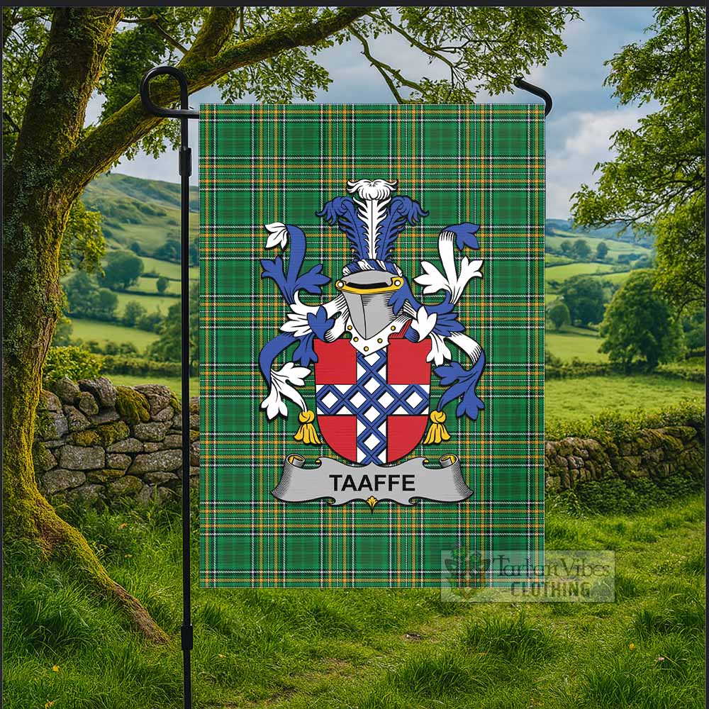 Taaffe Irish Clan Tartan Flag with Coat of Arms