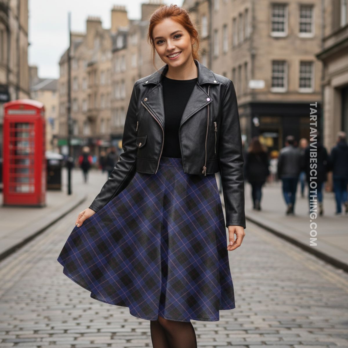 Dunlop Tartan Melete Pleated Midi Skirt Cross Style