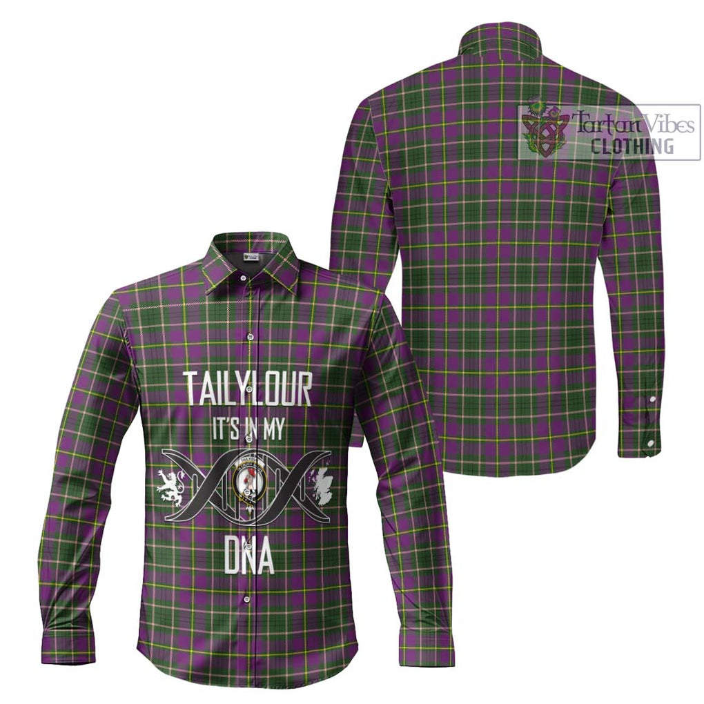 Tailylour Tartan Long Sleeve Button Shirt with Family Crest DNA In Me Style Men's Shirt - Tartanvibesclothing Shop