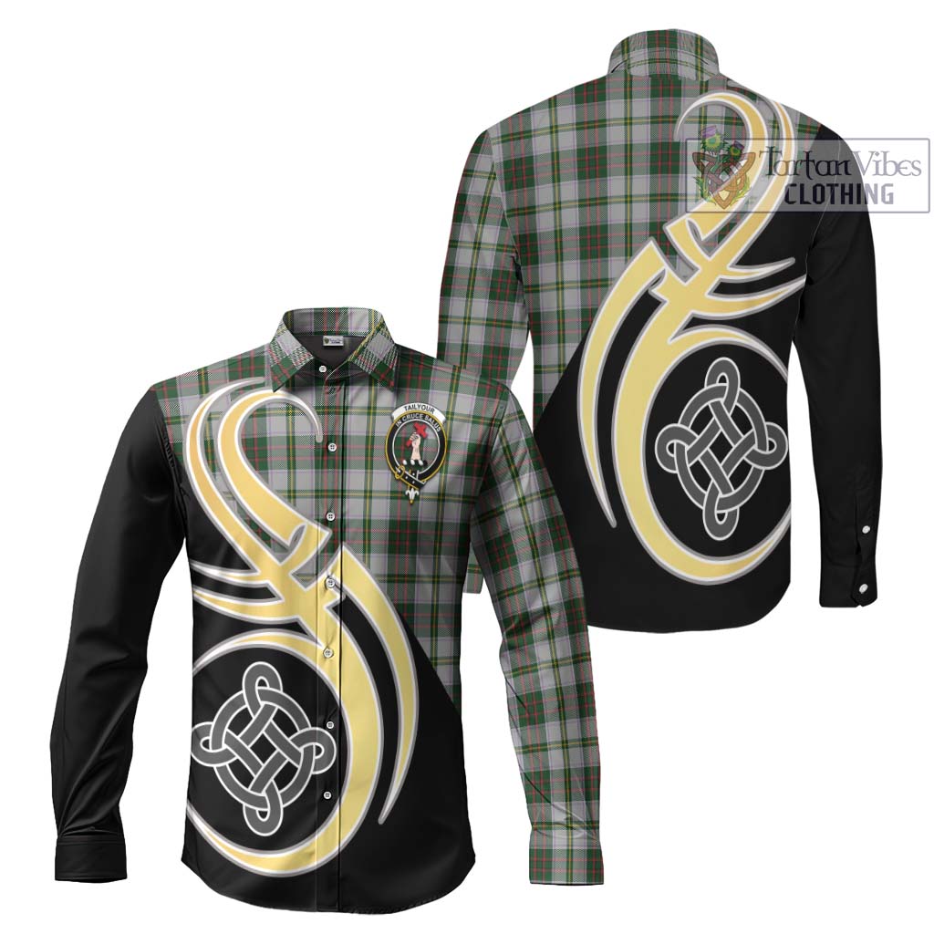 Tailylour Dress Tartan Long Sleeve Button Shirt with Family Crest and Celtic Symbol Style Men's Shirt S - Tartan Vibes Clothing