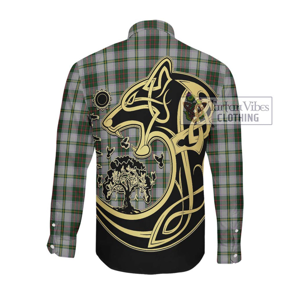 Tailylour Dress Tartan Long Sleeve Button Shirt with Family Crest Celtic Wolf Style Men's Shirt - Tartan Vibes Clothing