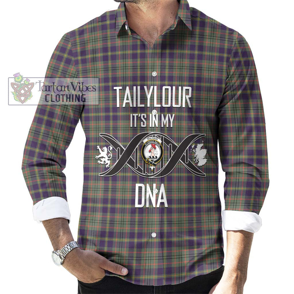 Tailylour Weathered Tartan Long Sleeve Button Shirt with Family Crest DNA In Me Style Men's Shirt S - Tartanvibesclothing Shop