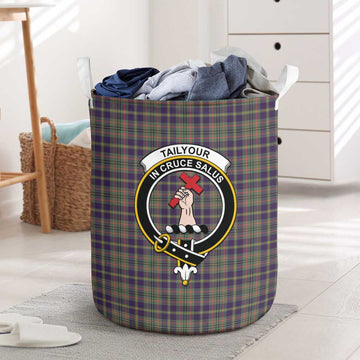 Tailylour Weathered Tartan Laundry Basket with Family Crest