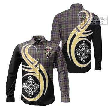 Tailylour Weathered Tartan Long Sleeve Button Shirt with Family Crest and Celtic Symbol Style Men's Shirt S - Tartan Vibes Clothing