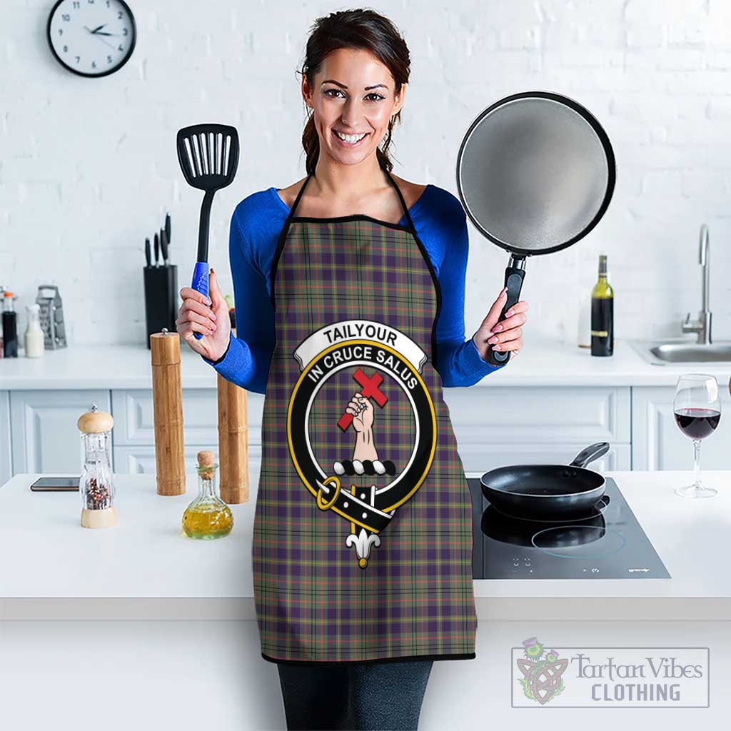 Tailylour Weathered Tartan Apron with Family Crest Black S 38x47 cm - Tartan Vibes Clothing