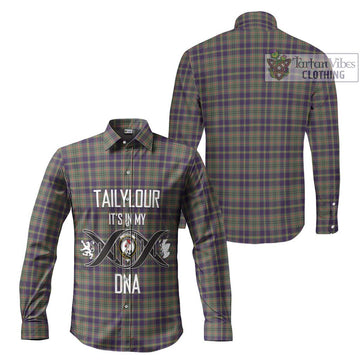 Tailylour Weathered Tartan Long Sleeve Button Shirt with Family Crest DNA In Me Style Men's Shirt - Tartanvibesclothing Shop