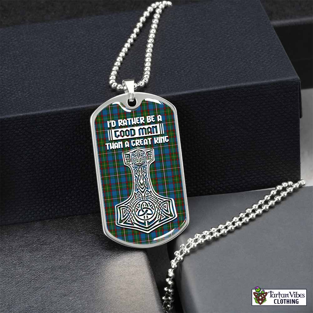 Tait Tartan Dog Tag Necklace Viking Mjolnir Style Silver No - Tartan Vibes Clothing