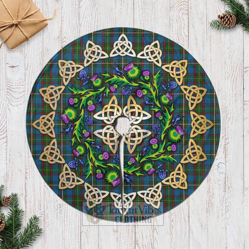 Tait Tartan Christmas Tree Skirt with Thistle Celtic Knot Style Casual Tree Skirts - Tartan Vibes Clothing