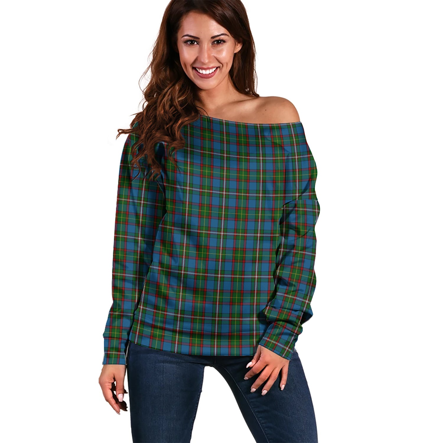Tait Tartan Off Shoulder Women Sweater Women - Tartan Vibes Clothing