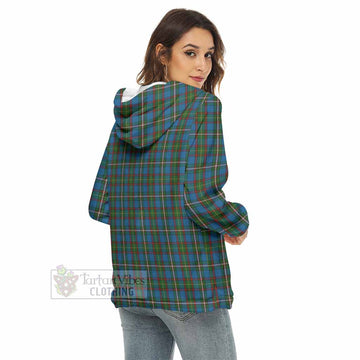 Tartan Vibes Clothing Tait Tartan Women's Borg  Half Zip Fleece Hoodie