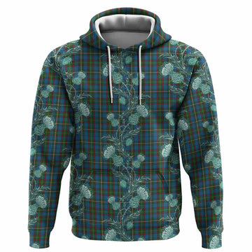 Tait Tartan Hoodie Seamless Scottish Thistle Flowers