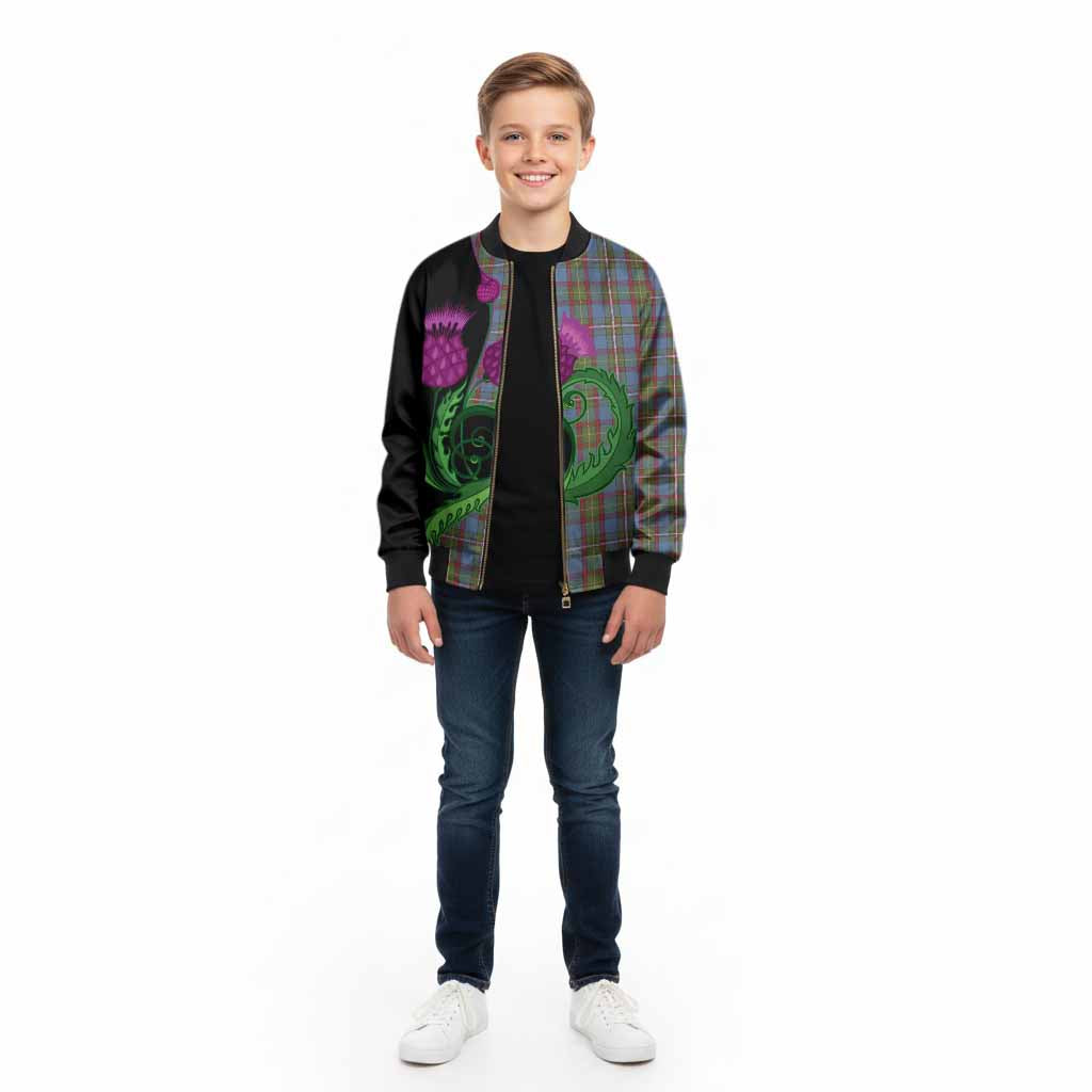 Tait Tartan Kid Bomber Jacket Traditional Scottish Thistle