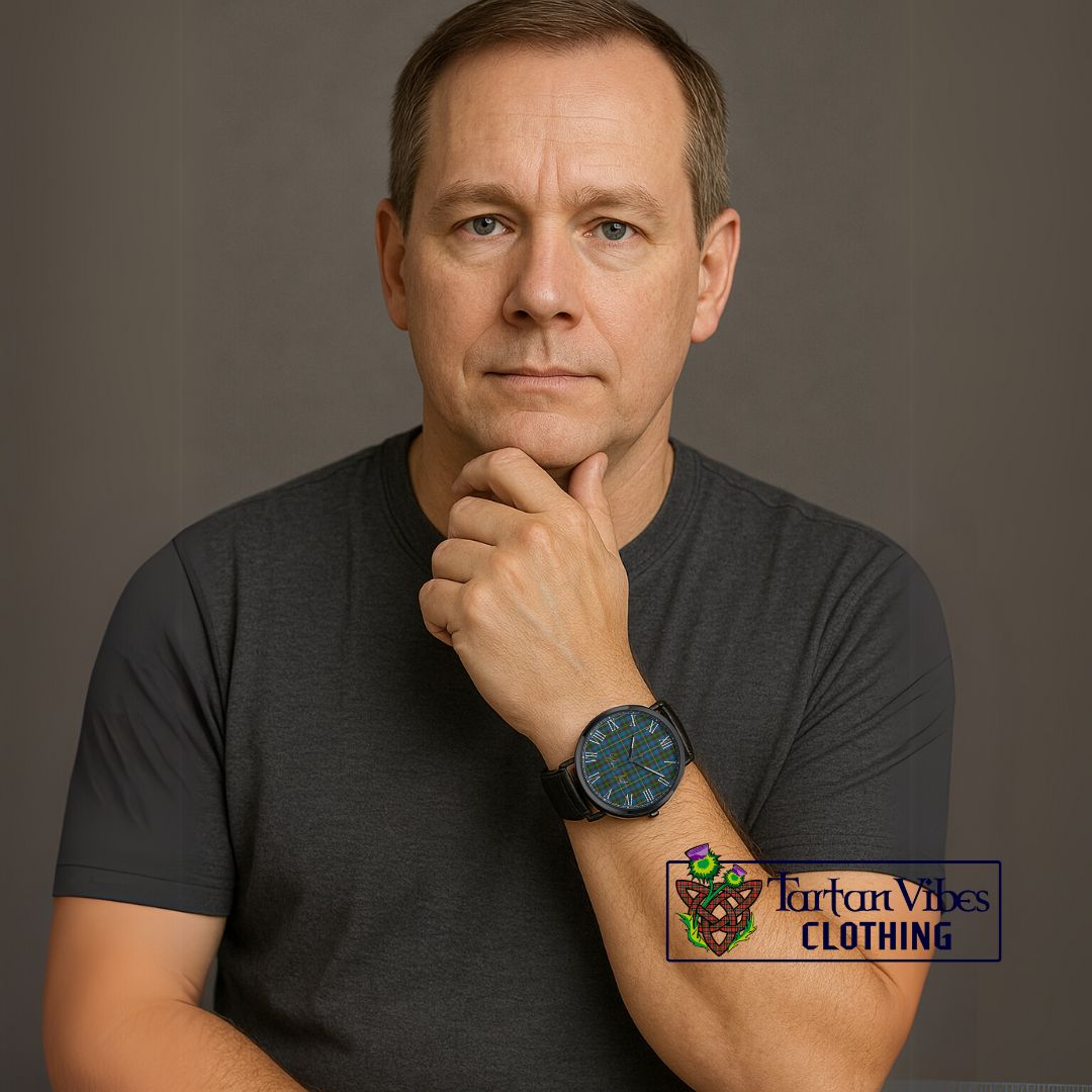 Tait Tartan Personalized Your Text Leather Trap Quartz Watch