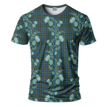 Tait Tartan T-Shirt Seamless Scottish Thistle Flowers