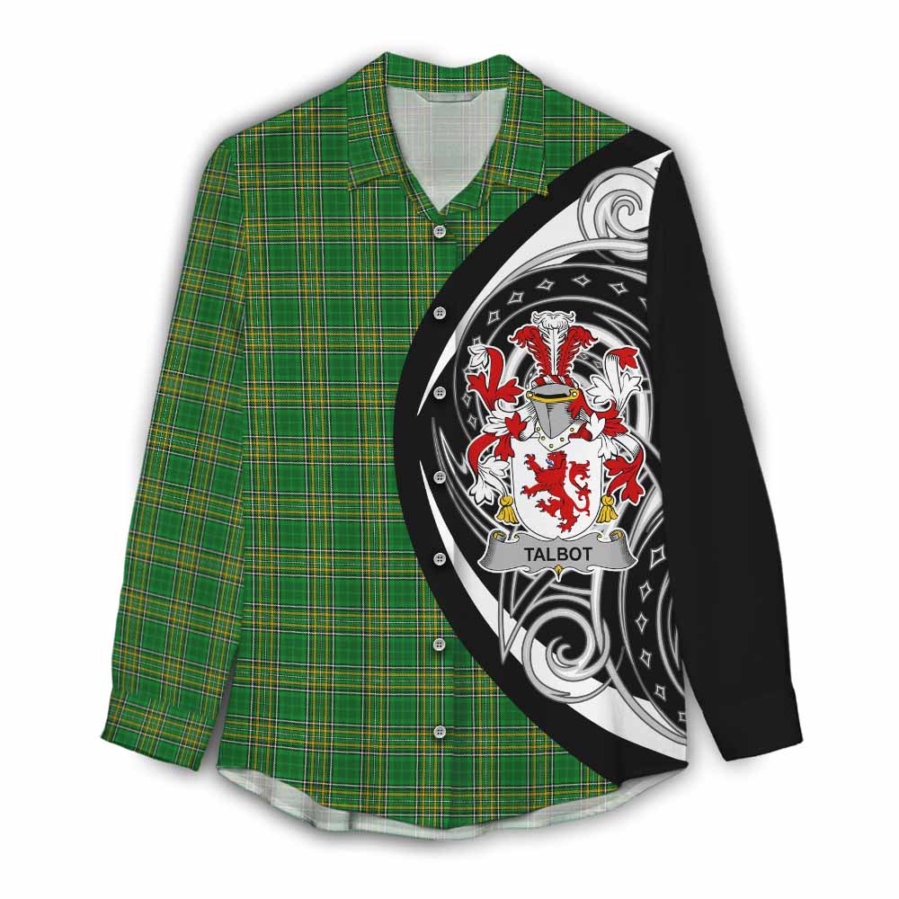 Talbot Irish Clan Women's Casual Shirt Celtic Circle Style Female - Tartan Vibes Clothing