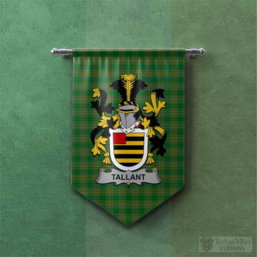 Tallant Irish Clan Tartan Gonfalon, Tartan Banner with Coat of Arms