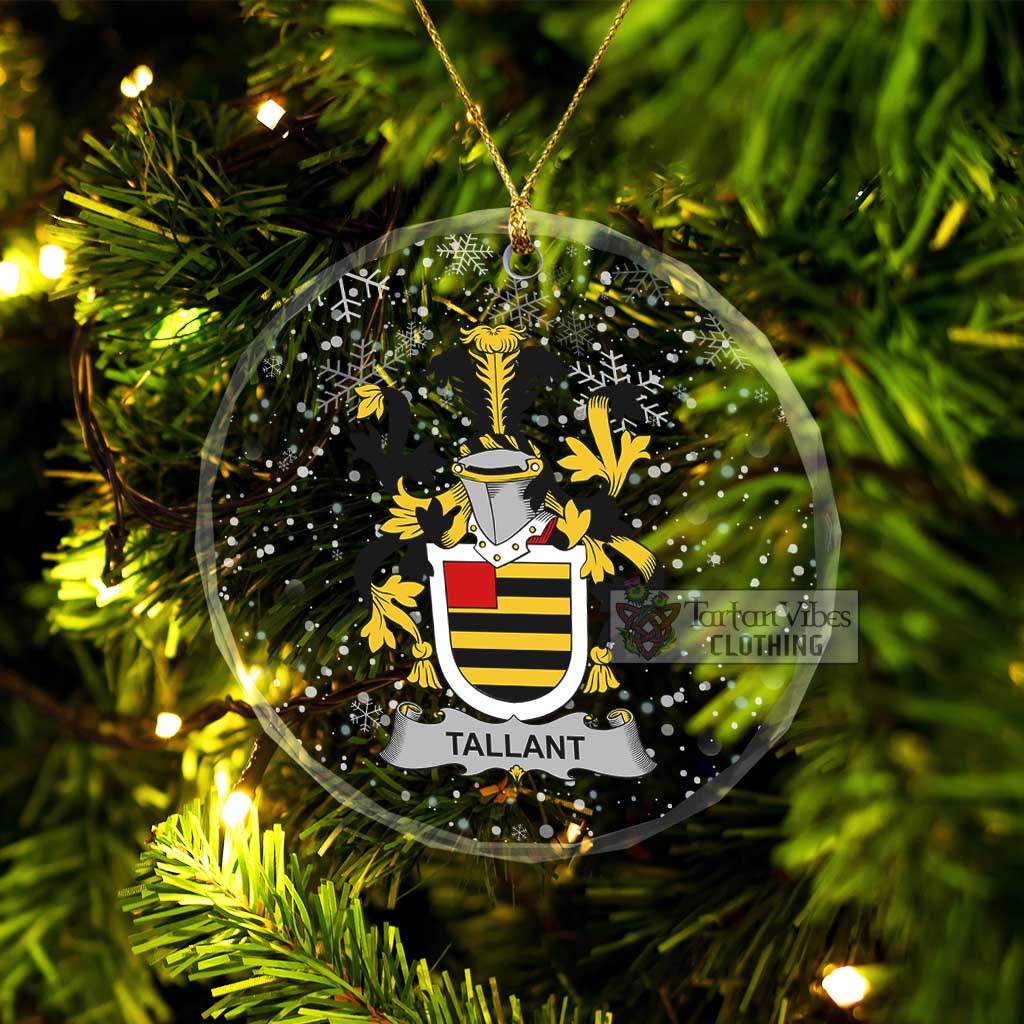 Tallant Irish Clan Christmas Glass Ornament with Coat of Arms Transparent Glass Circle - 2D-tartanvibesclothing