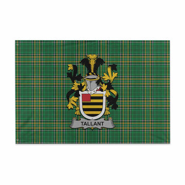 Tallant Irish Clan Tartan House Flag with Coat of Arms