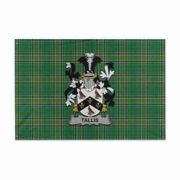 Tallis Irish Clan Tartan House Flag with Coat of Arms