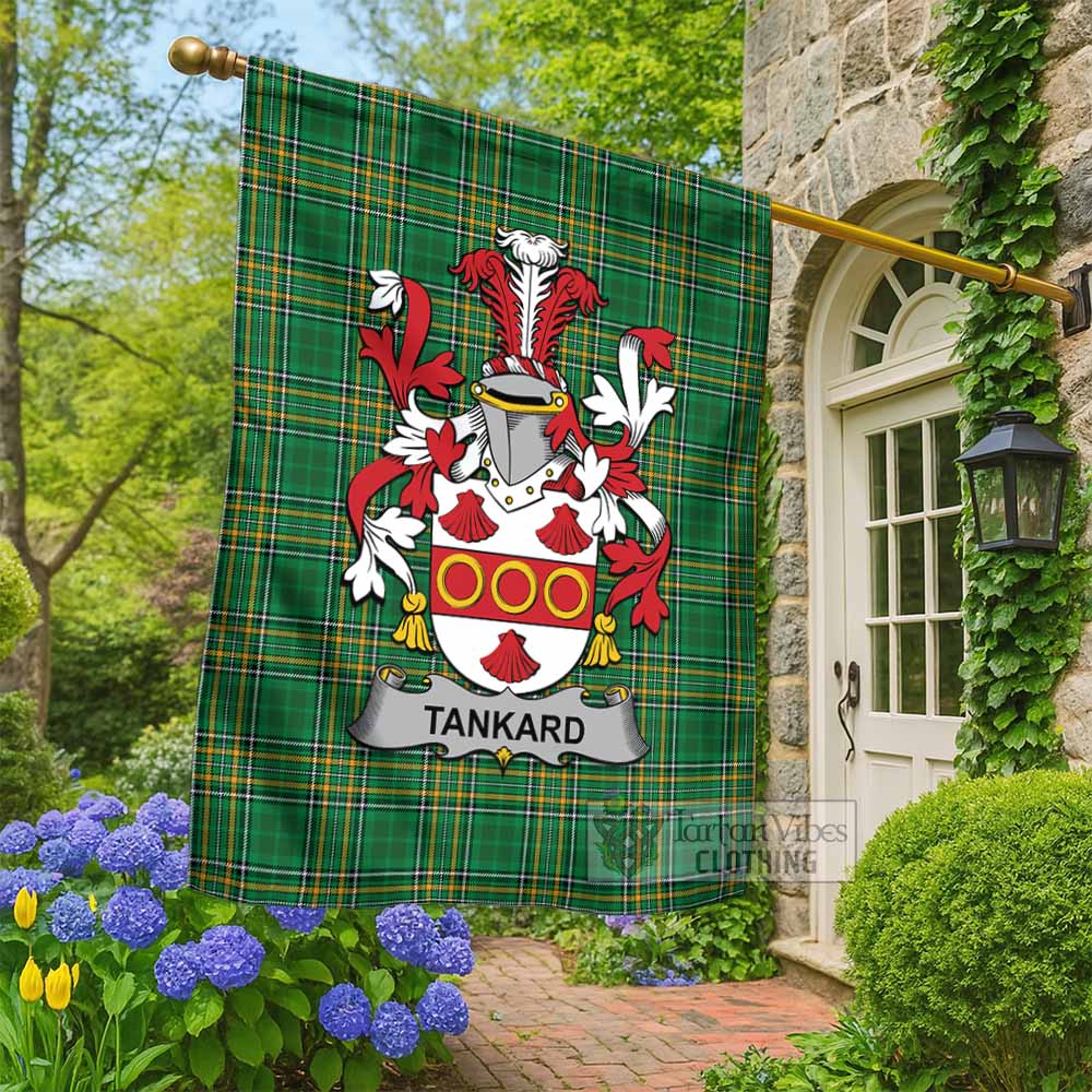 Tankard Irish Clan Tartan Flag with Coat of Arms