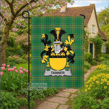 Tanner Irish Clan Tartan Flag with Coat of Arms