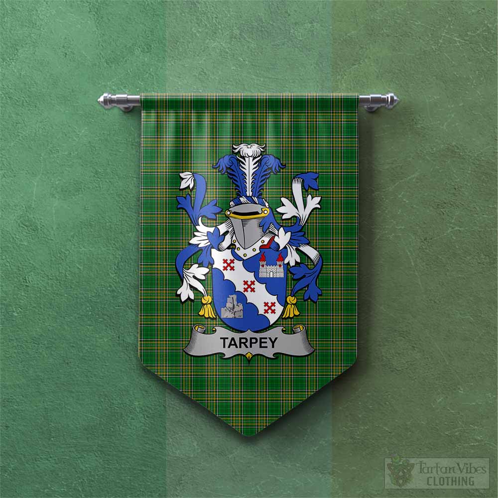 Tarpey Irish Clan Tartan Gonfalon, Tartan Banner with Coat of Arms Chevron - Tartan Vibes Clothing