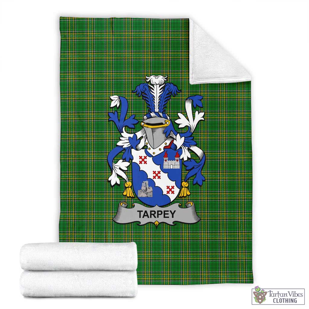 Tarpey Irish Clan Tartan Blanket with Coat of Arms X-Large 59 x 79 inches 150 x 200 cm - Tartan Vibes Clothing