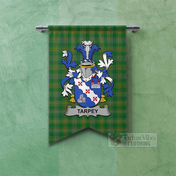 Tarpey Irish Clan Tartan Gonfalon, Tartan Banner with Coat of Arms