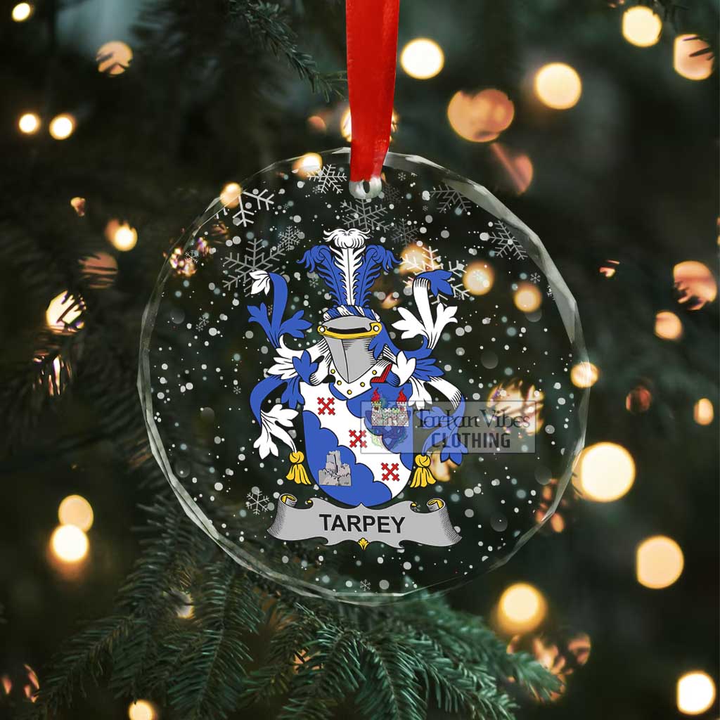 Tarpey Irish Clan Christmas Glass Ornament with Coat of Arms - 2D-tartanvibesclothing