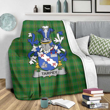 Tartan Vibes Clothing Tarpey Irish Clan Tartan Blanket with Coat of Arms