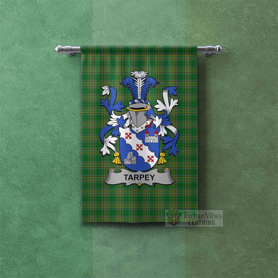 Tarpey Irish Clan Tartan Gonfalon, Tartan Banner with Coat of Arms Rectangle - Tartan Vibes Clothing
