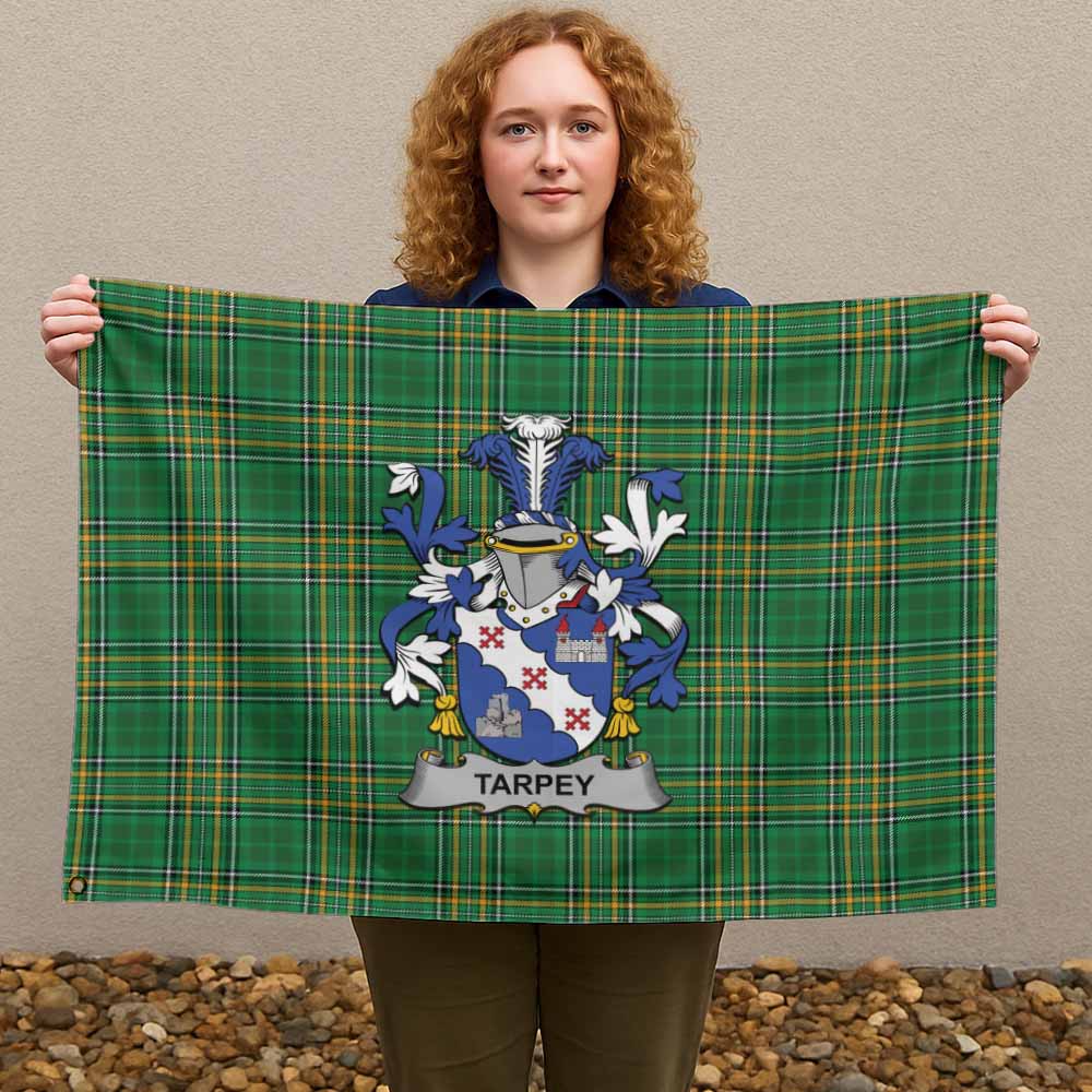 Tartan Vibes Clothing Tarpey Irish Clan Tartan House Flag with Coat of Arms