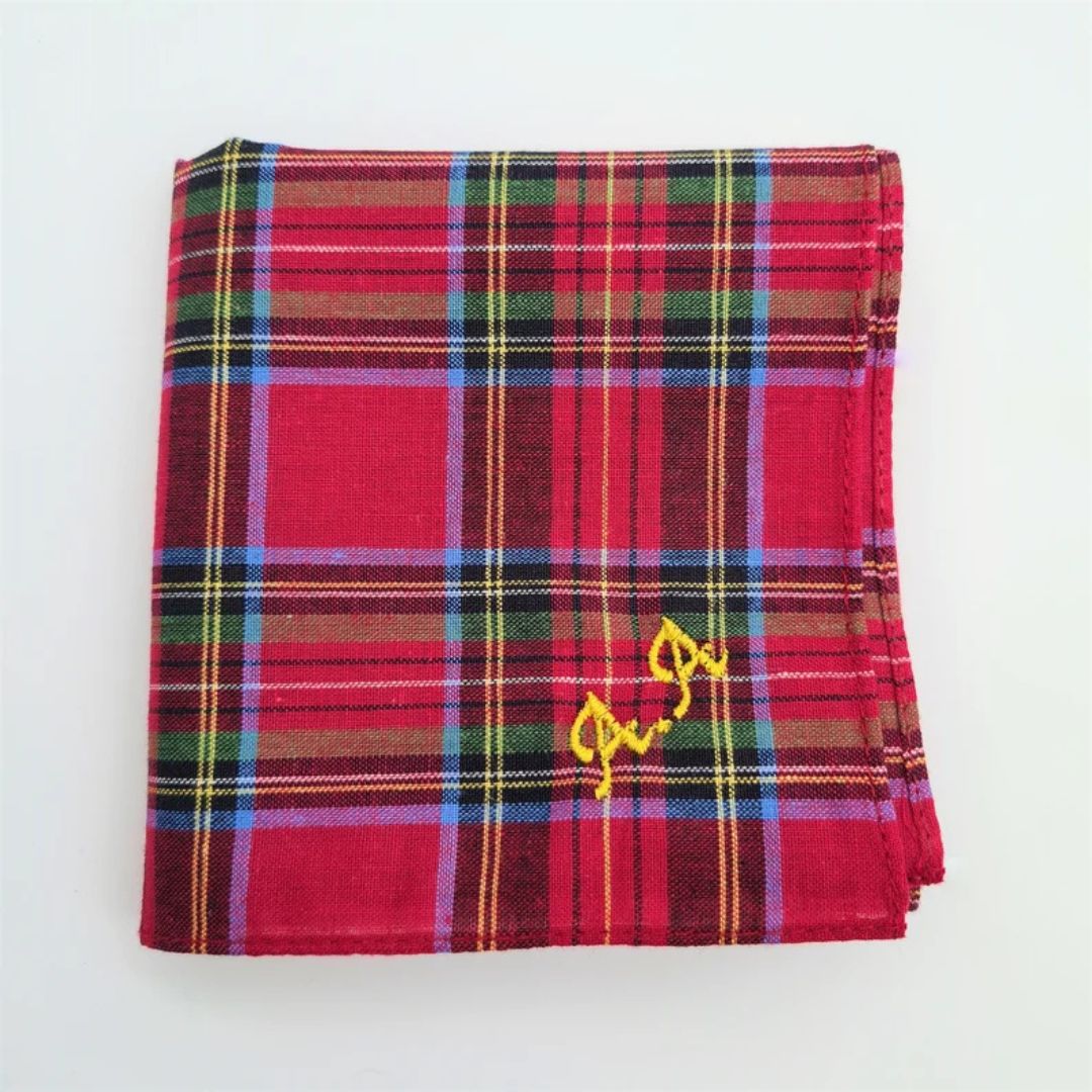 Tartan Handkerchief with Personalized Lettering