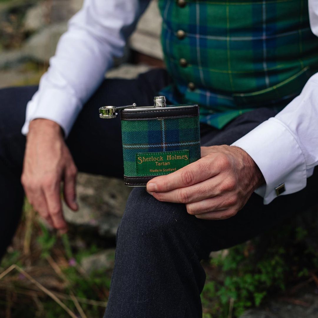  Sherlock Holmes Tartan Hip Flask
