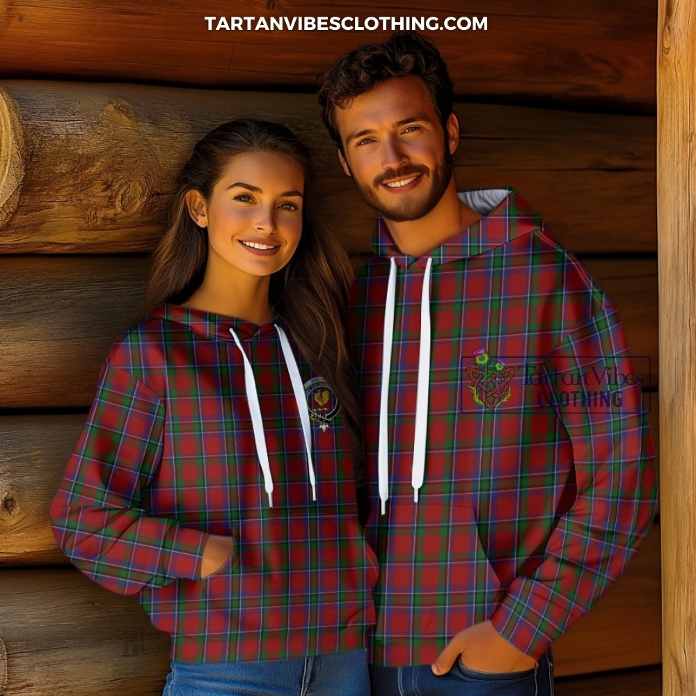Sinclair Tartan Hoodie with Family Crest