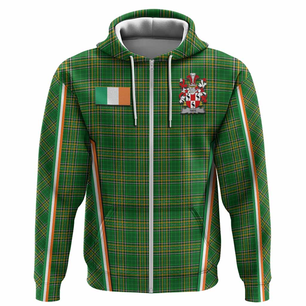 Tate Irish Clan Coat of Arm Tartan Hoodie Flag Style