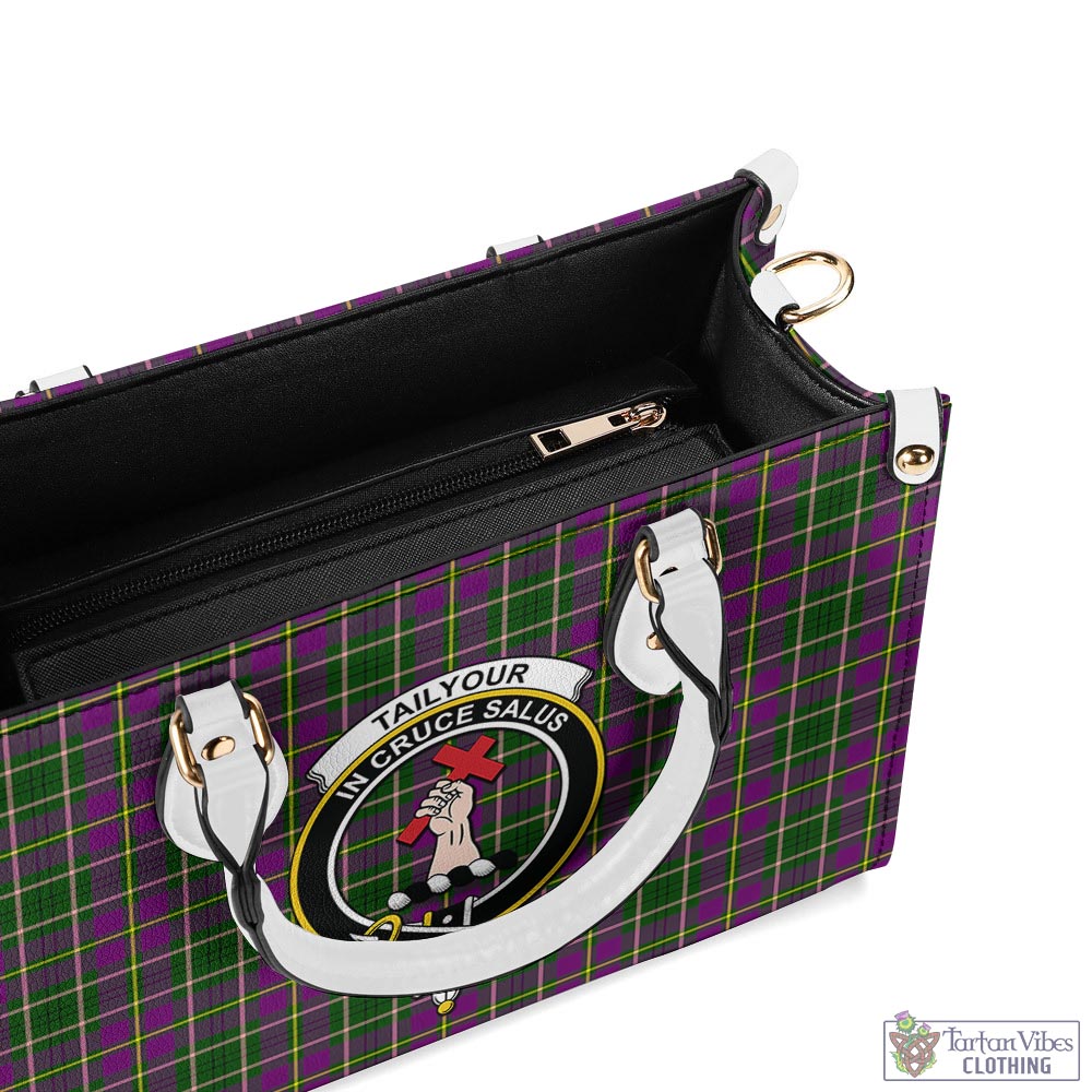 Tartan Vibes Clothing Taylor Tartan Luxury Leather Handbags with Family Crest