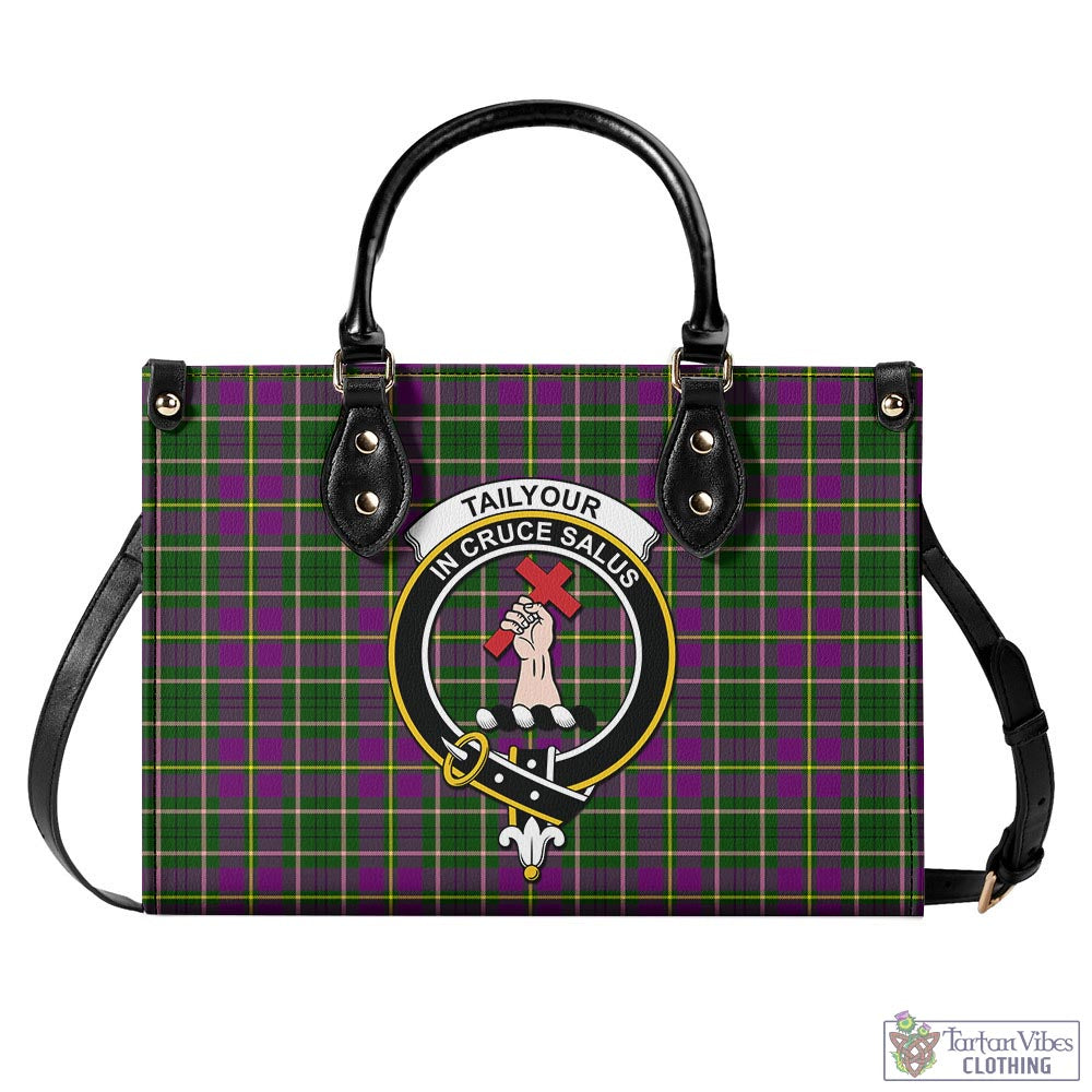 Tartan Vibes Clothing Taylor Tartan Luxury Leather Handbags with Family Crest