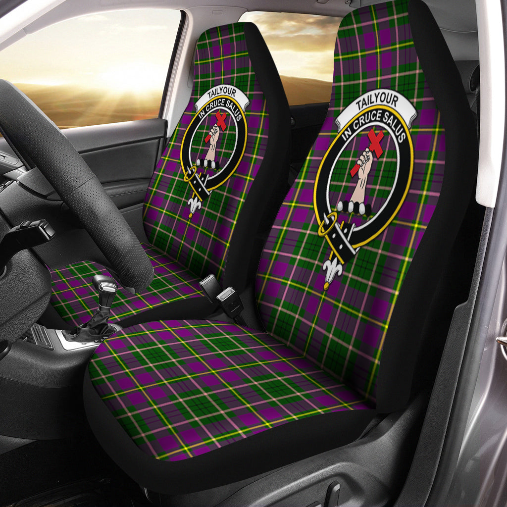 Taylor Tartan Car Seat Cover with Family Crest One Size - Tartanvibesclothing